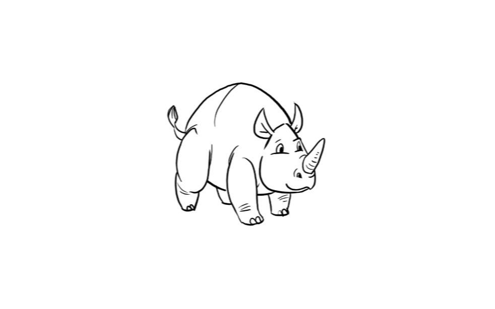 如何画犀牛