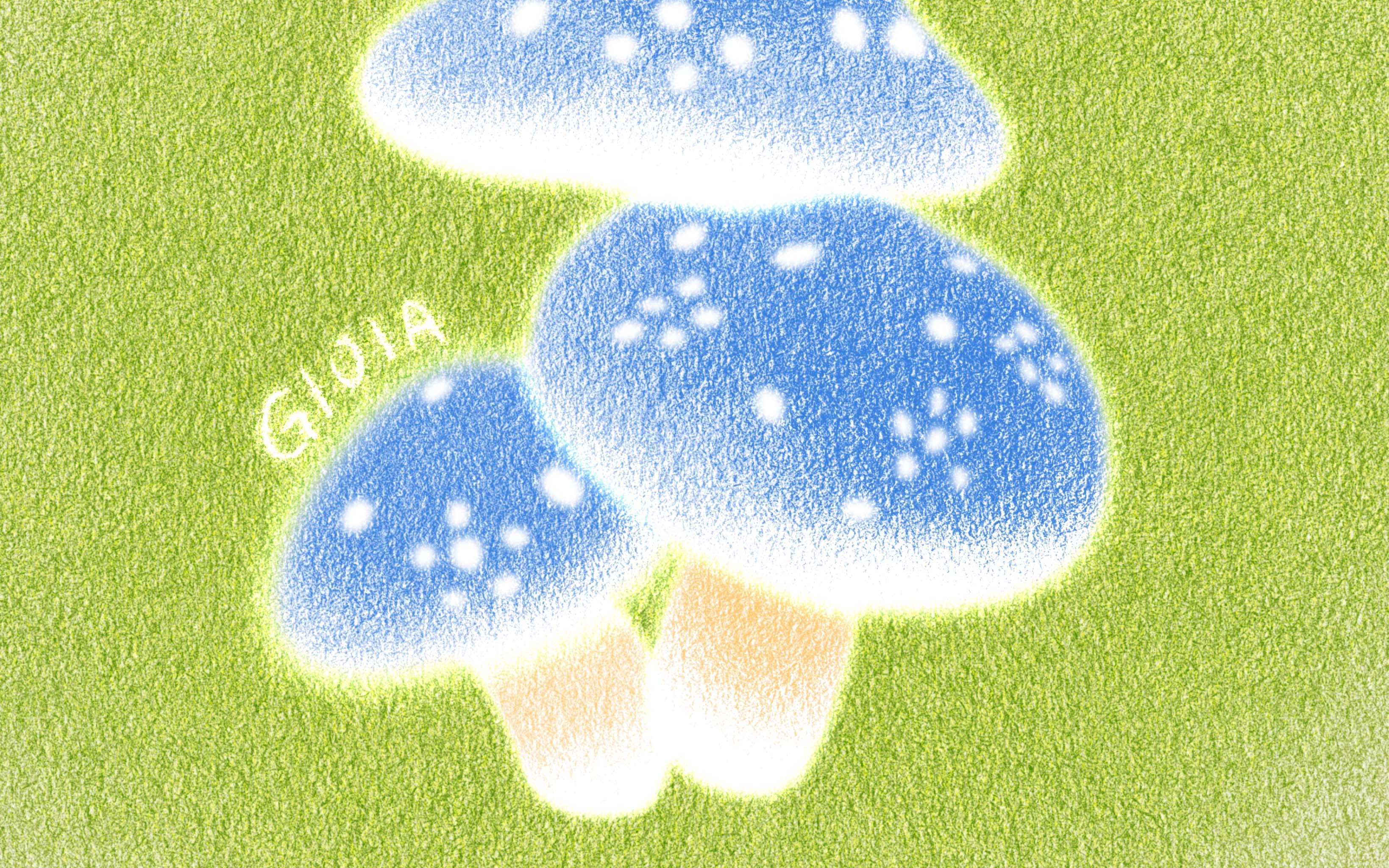 彩铅质感插画绘制过程|蘑菇