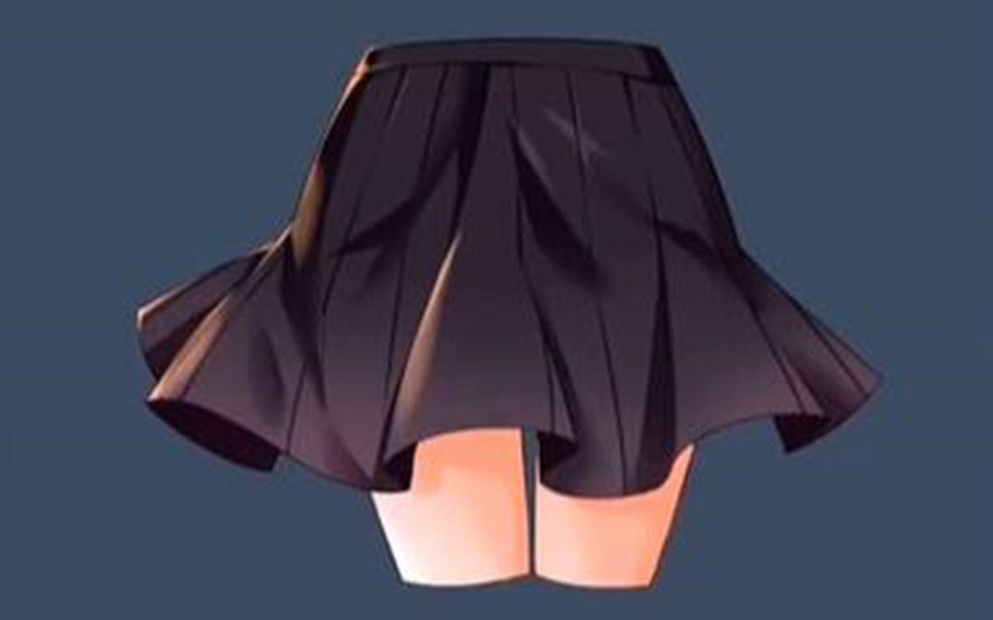 绘画教程——褶皱裙子的上色技巧._哔哩哔哩_bilibili