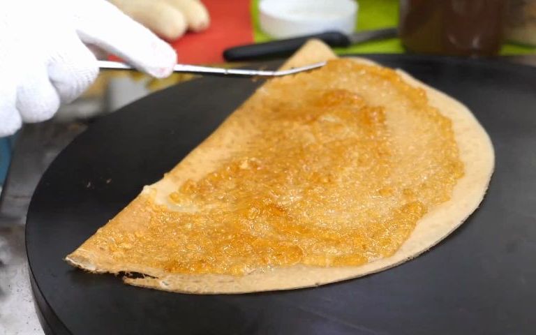 脆皮可丽饼——韩国街头小吃 美食 美食展示