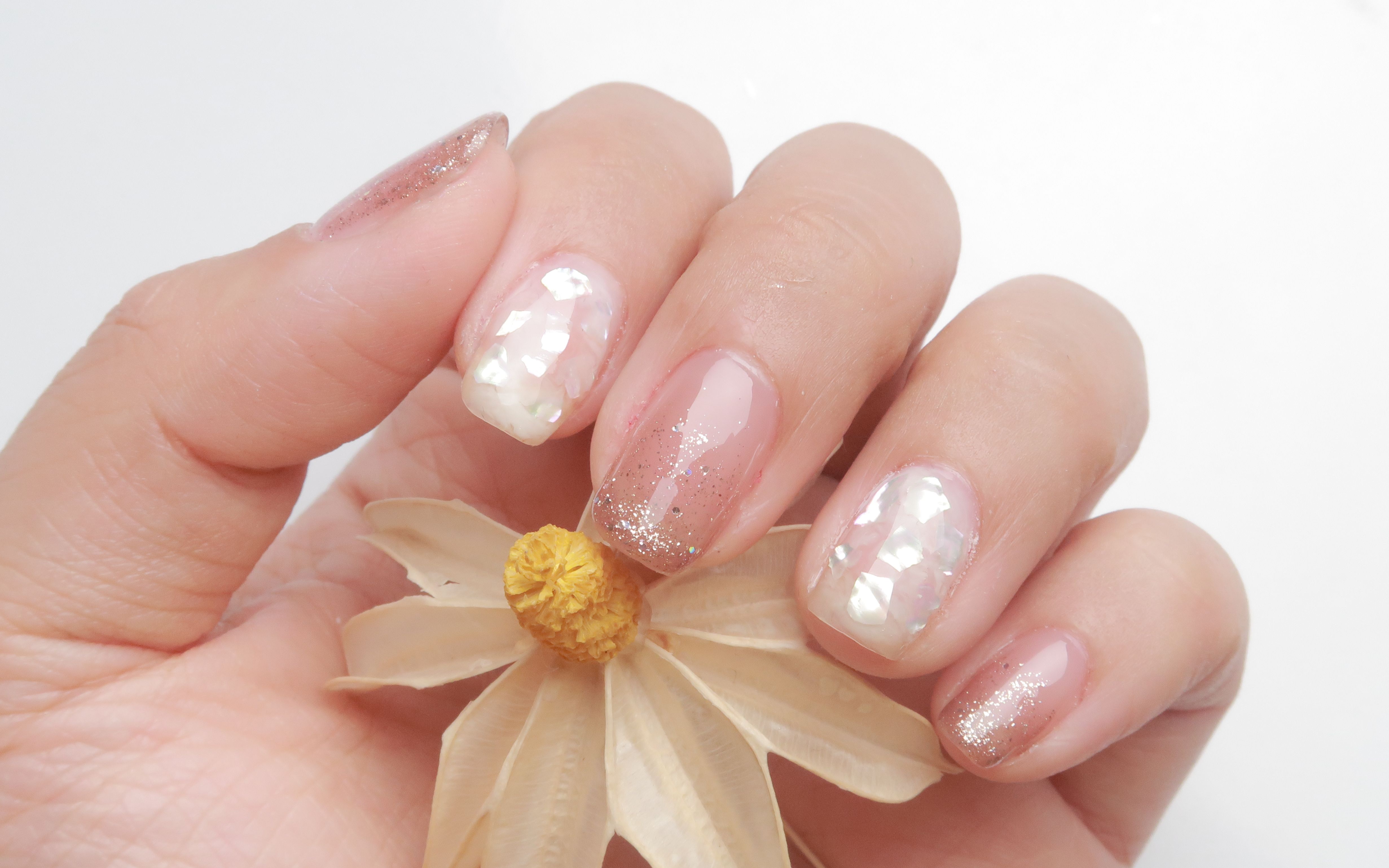 豆沙色美甲渐变美甲