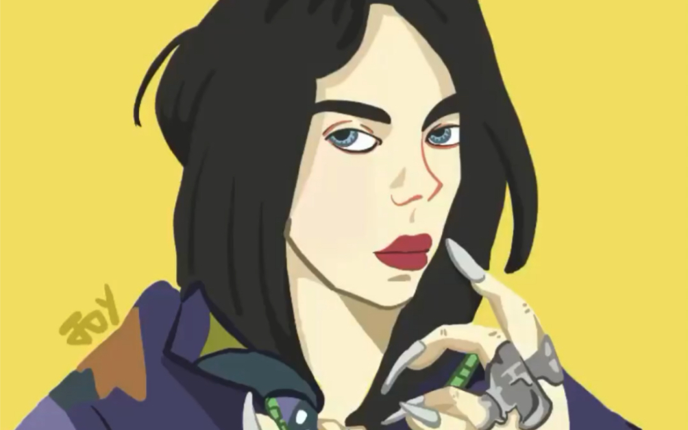【板绘过程】今天画了我喜欢的碧梨～billie eilish_哔哩哔哩 (゜-゜)