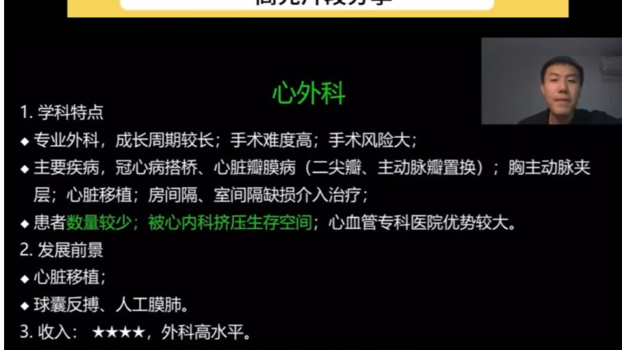 [图]琦哥团队考研择校择专业课程直播精彩片段分享—两个特别“专”的专业：心外科与神外科都有什么特点，有哪些医院业内排名比较靠前？琦哥来讲讲心外和神外！