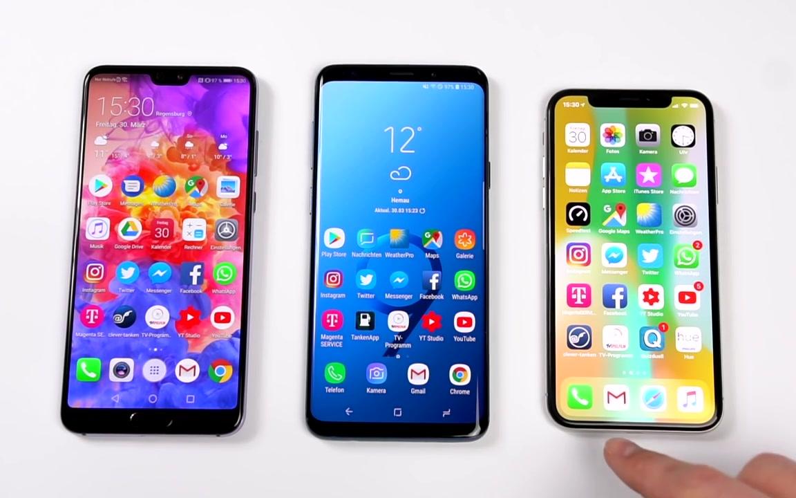 不服跑个分?华为P20 Pro vs 三星S9+ vs iPhone X跑分对比哔哩哔哩bilibili