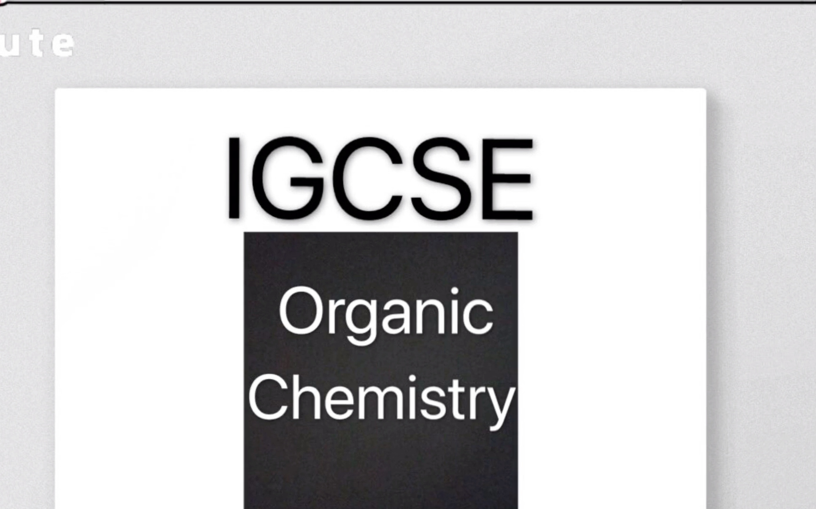 IGCSEChemistry: Organic chemistry有机化学哔哩哔哩bilibili