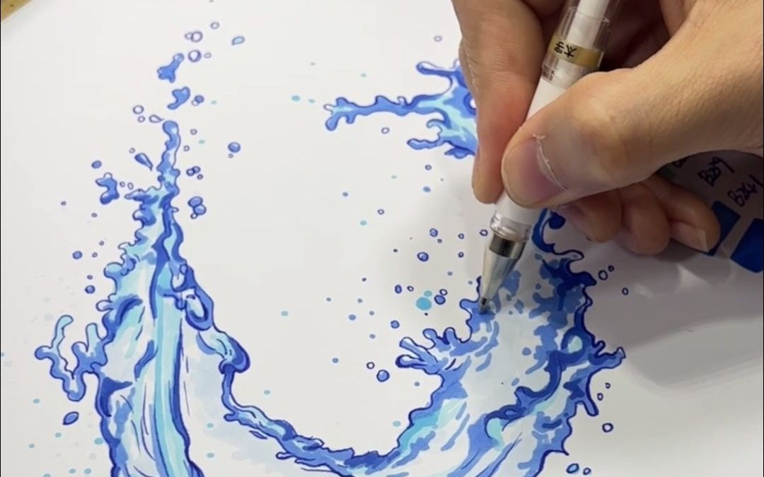 马克笔如何画水面图片