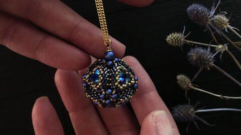 串珠教程 圆花型珍珠吊坠 材料尺寸见简介 哔哩哔哩 Bilibili