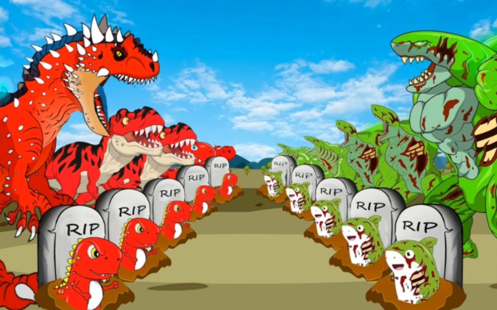 丧尸鲨鱼哥斯拉与侏罗纪恐龙家族大战