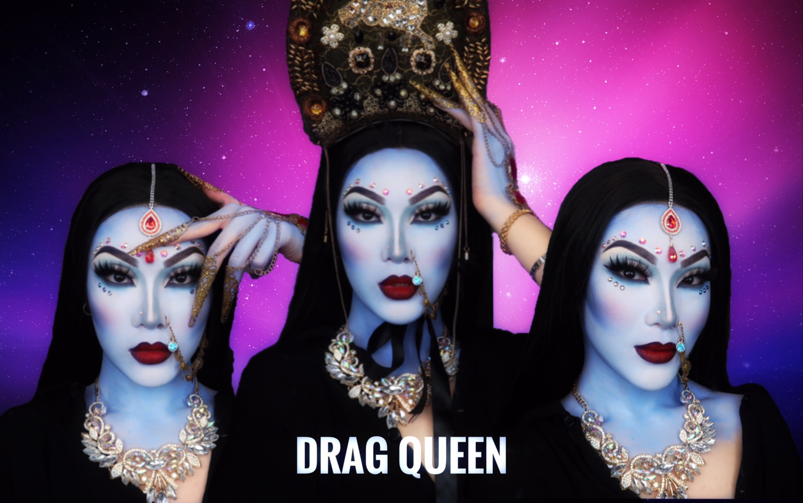 j姐蓝血眼影盘印度教湿婆神灵感妆容shivainspiredmakeup王子帅lynx