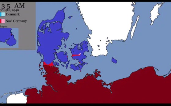 [图]【历史地图】德国入侵丹麦：每5分钟