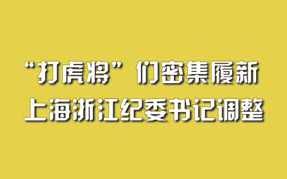 “打虎将”们密集履新,上海、浙江纪委书记调整.哔哩哔哩bilibili