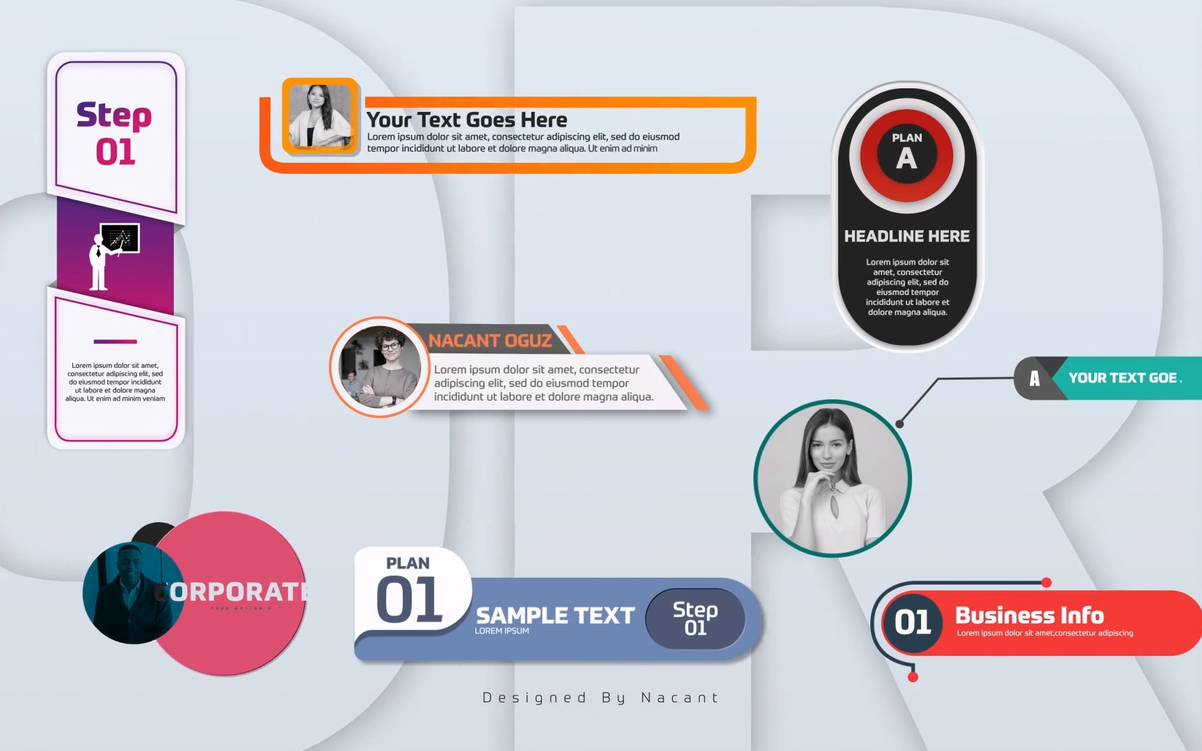 ae模板-人名条 人员条头衔视频博客频道个人自媒体社交媒体平台宣传