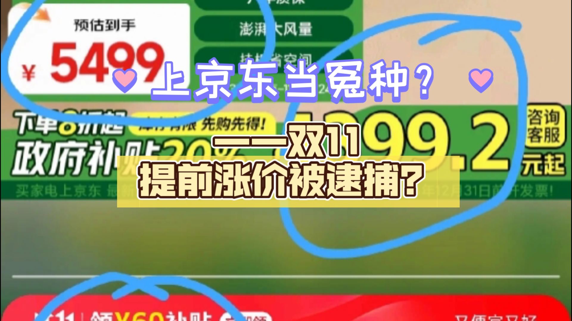 上京东,当冤种——双11提前涨价被逮捕?