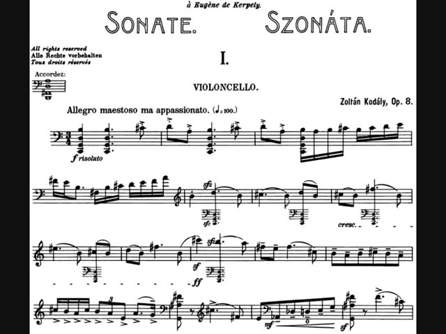 【柯达伊】 无伴奏大提琴奏鸣曲 作品第八号 | Zolt㡮 Kod㡬y  Sonata for Solo Cello, Op.8哔哩哔哩bilibili