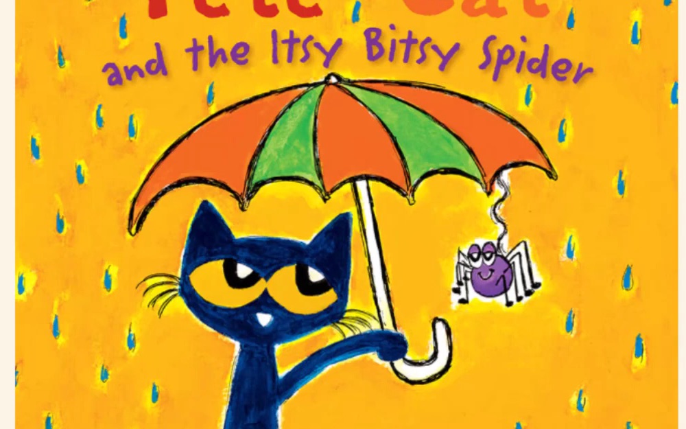 [图]'Pete the Cat and the Itsy Bitsy Spider'【皮特猫和他的小蜘蛛】【英文绘本朗读】