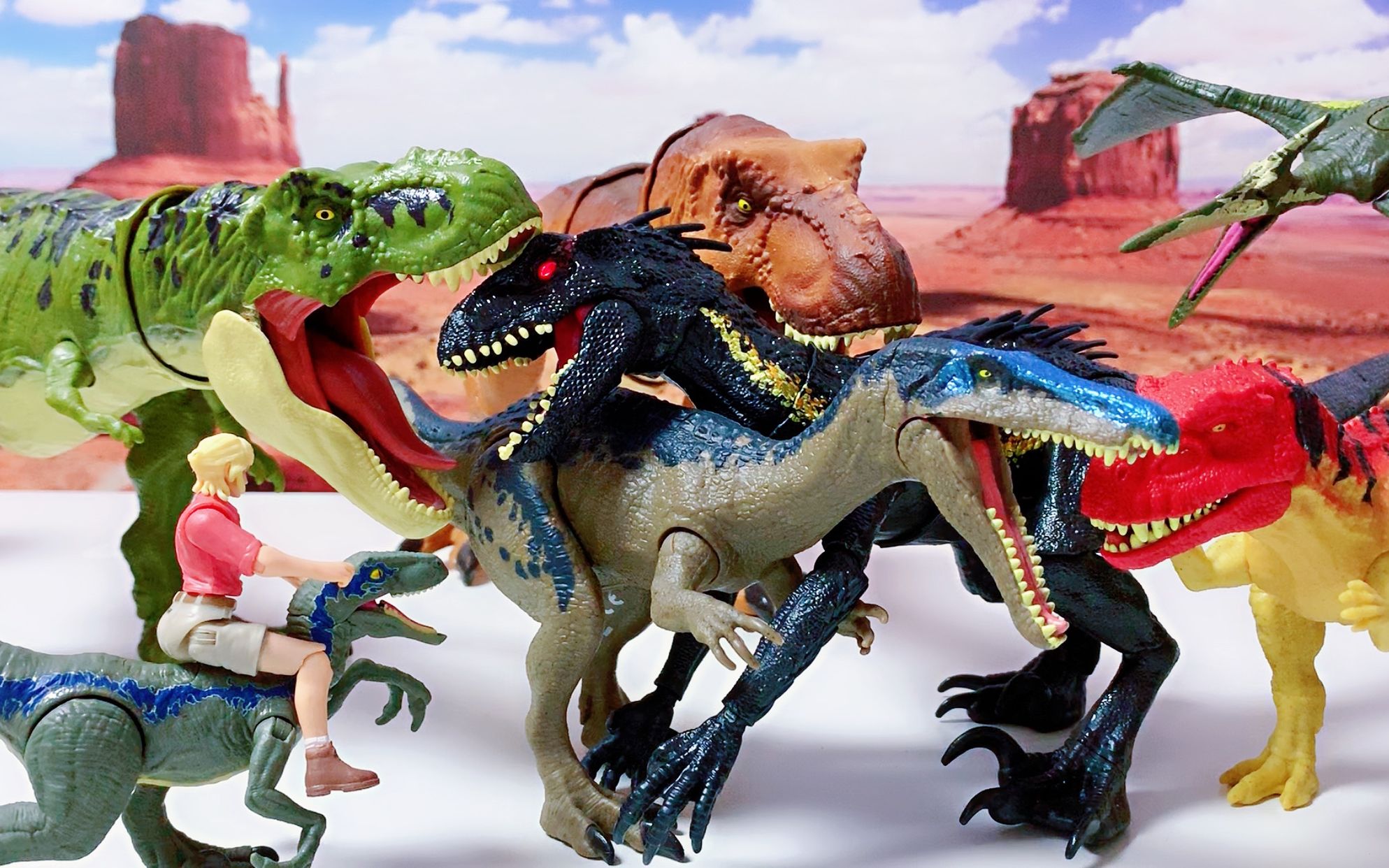 美泰初版原声重爪龙侏罗纪世界公园恐龙霸王龙暴虐迅猛龙