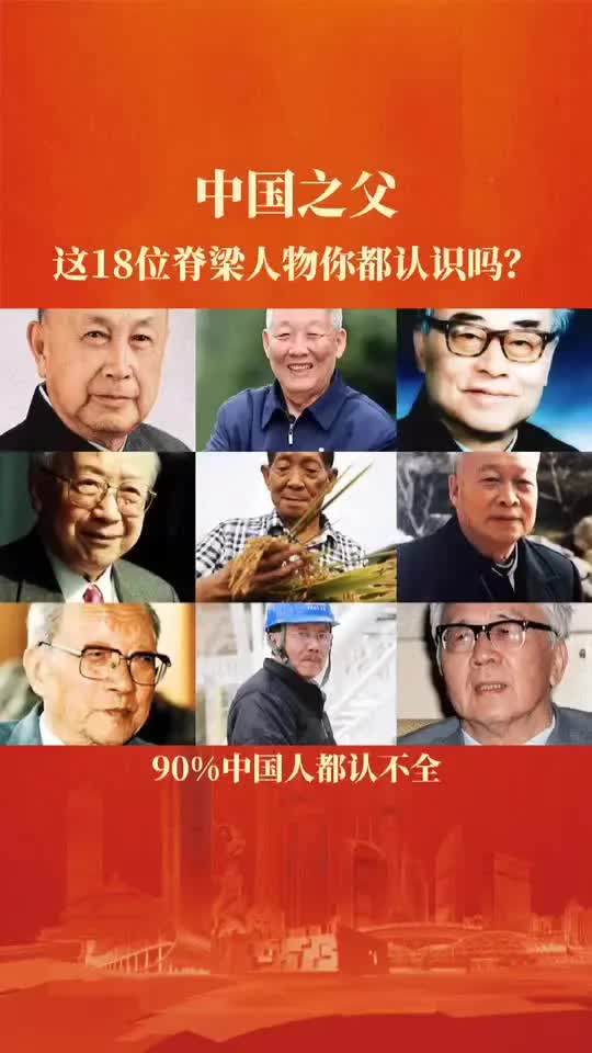 这18位中国脊梁人物,你都认识吗?哔哩哔哩bilibili