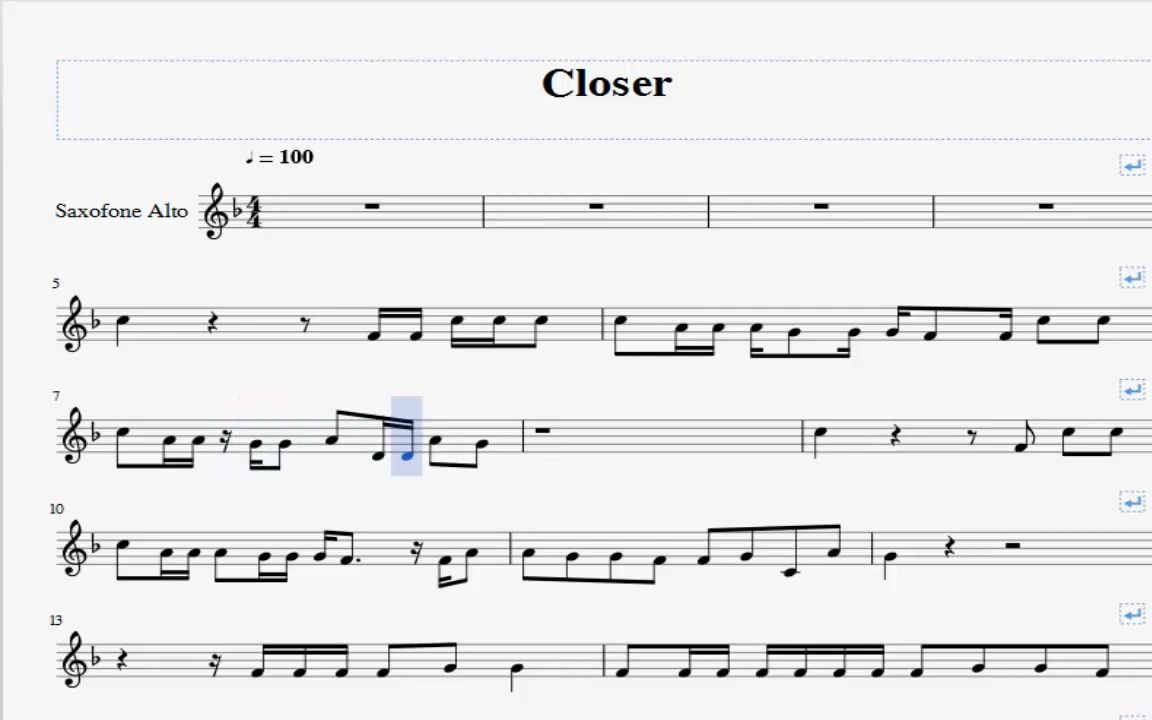 the chainsmokers - 【萨克斯谱子】closer alto saxophone sheet