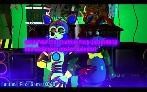 FNAF C4D Funtime Foxy and Funtime Chica by FluttershyKitten on