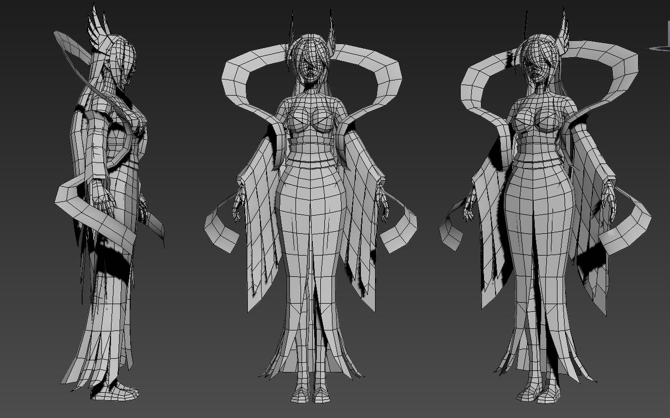 【3dmax人物建模】紧那罗角色 | 基础人物模型改模流程技巧思路讲解