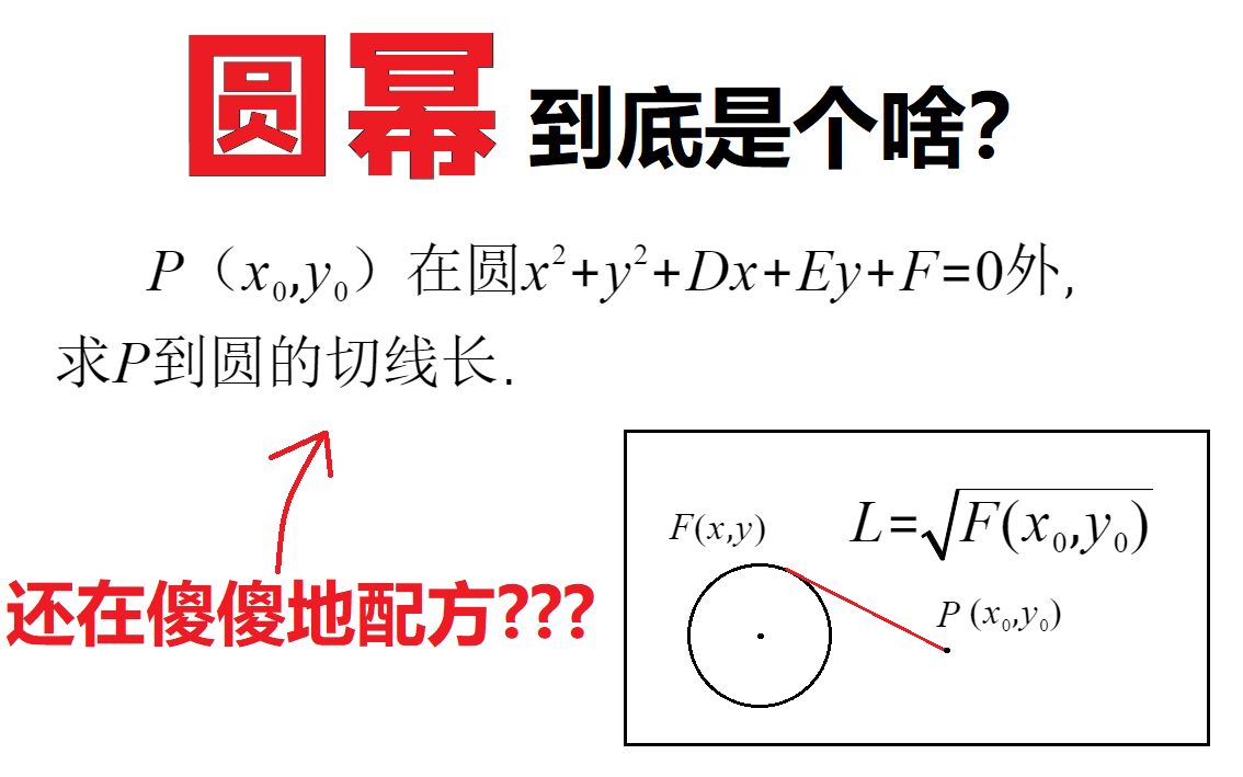 【数学】圆幂到底是啥?还在用配方求切线长和最短弦长?哔哩哔哩bilibili