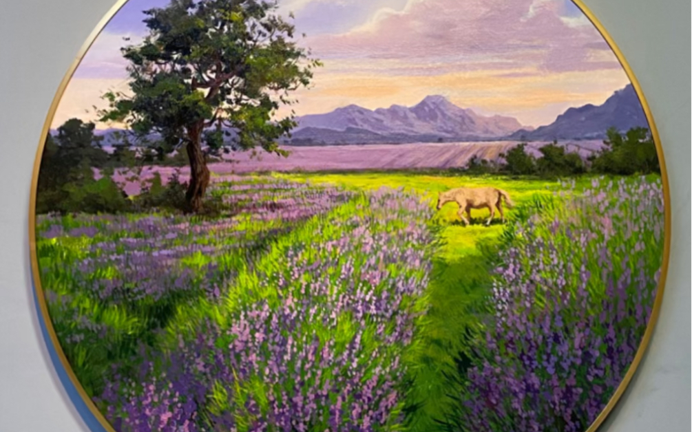 薰衣草花海 油画风景