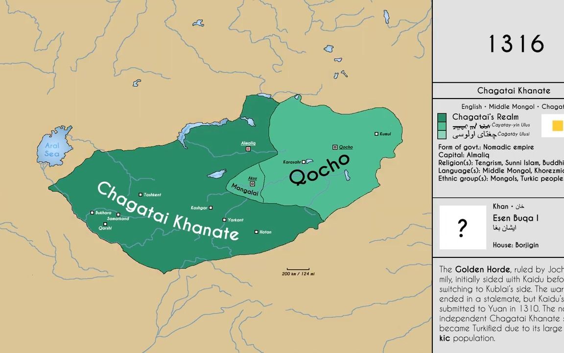 [图]察合台汗国历史（1227-1930）每年