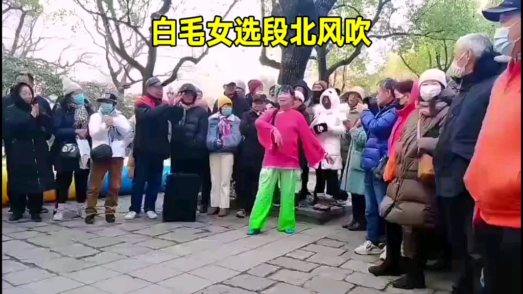 [图]虹口公园真热闹来看反串舞蹈演员小草老师跳舞白毛女选段北风吹