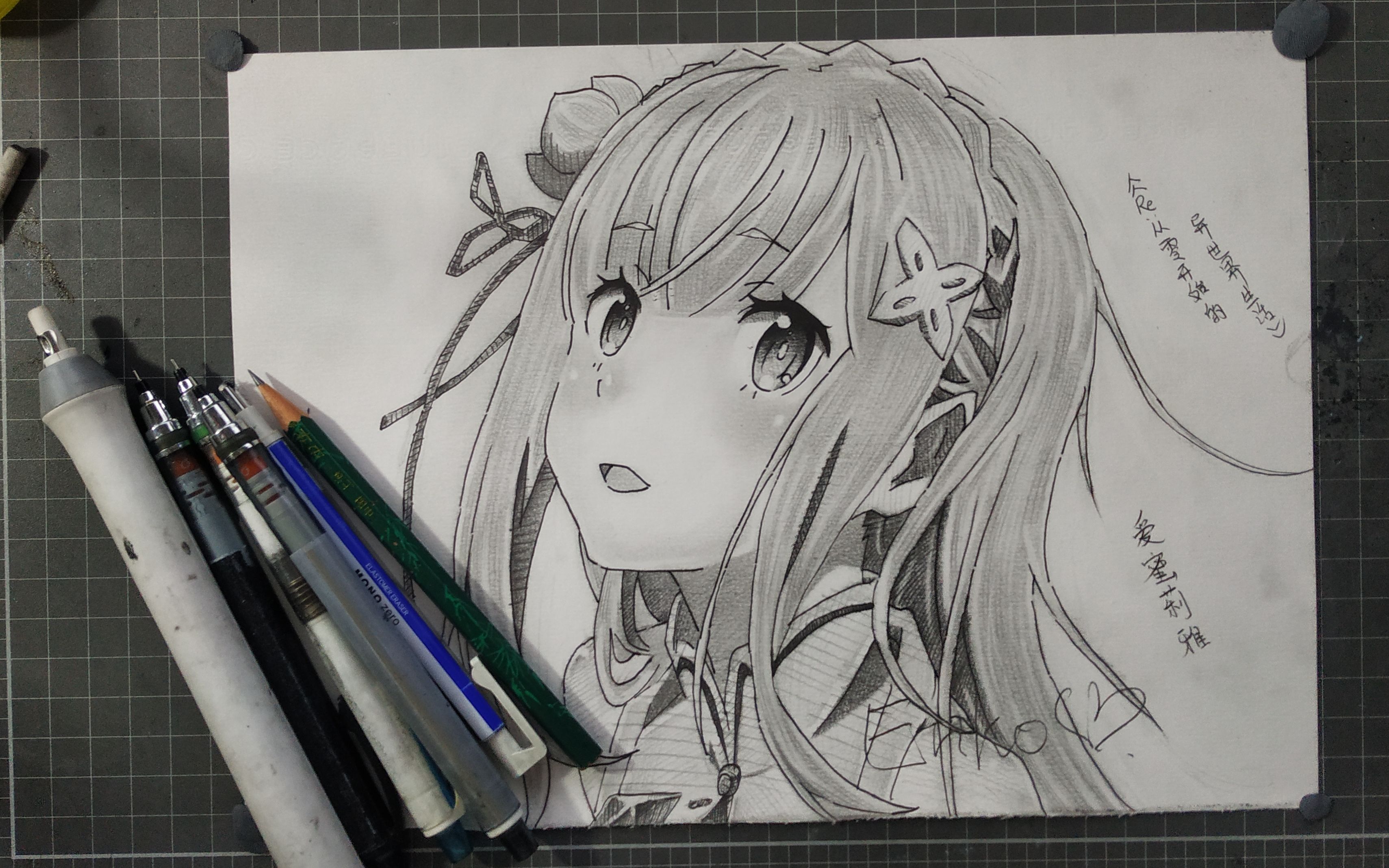 手绘伪教程教你画一只可爱的爱蜜莉雅emt全程上色实况无加速无加速