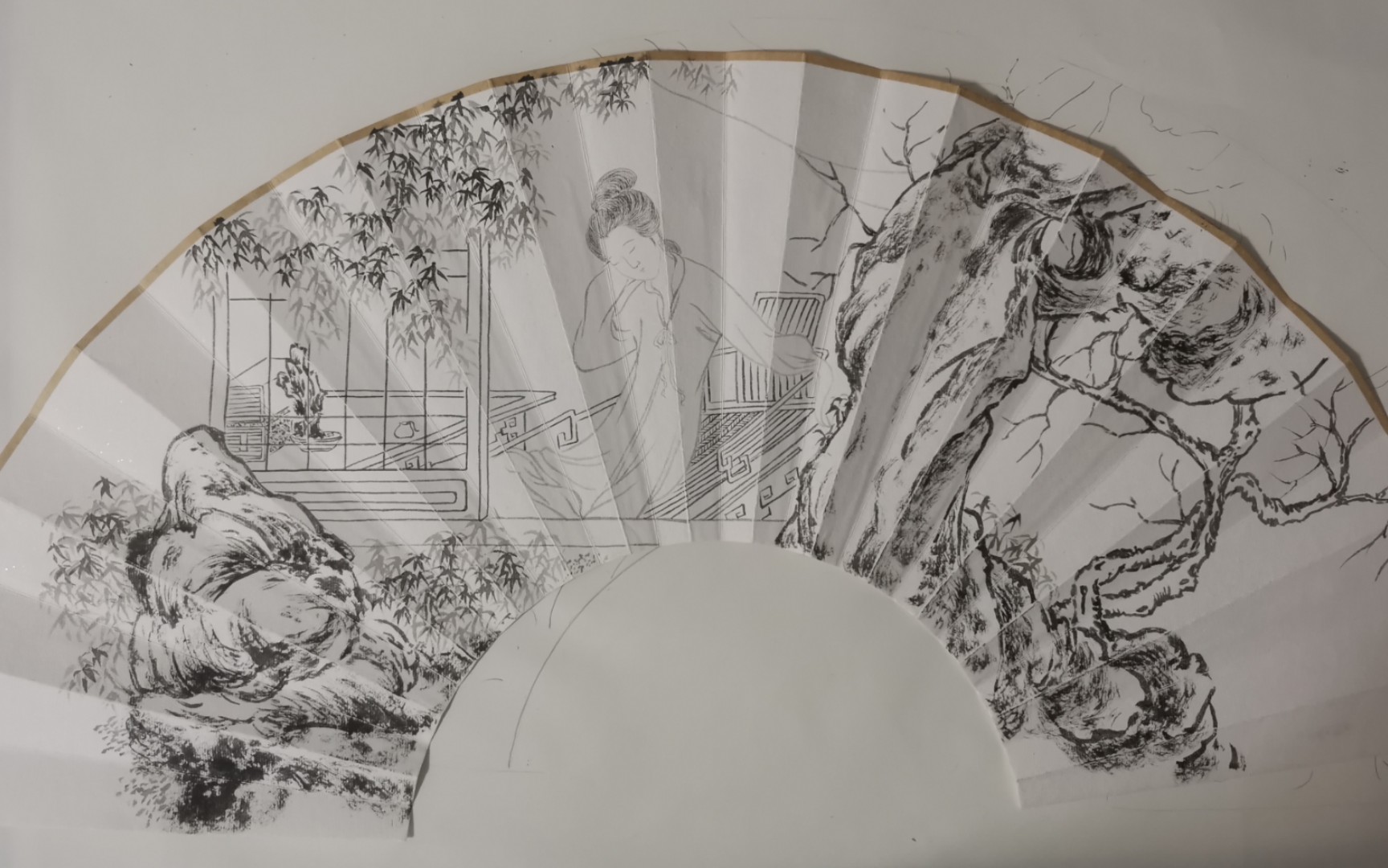 扇面仕女消夏图