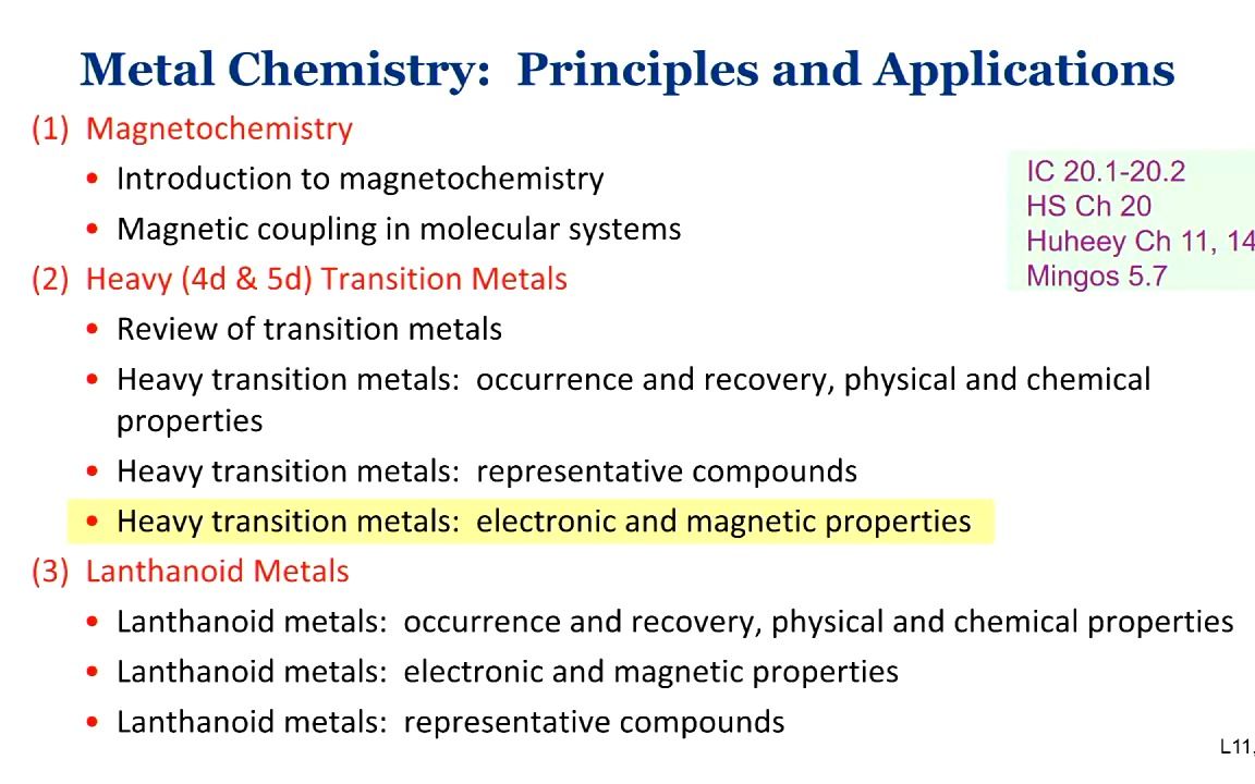 CHEM30017  Metal Chemistry  Lecture 11 (University of Melbourne)哔哩哔哩bilibili