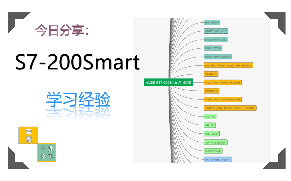 [图]军哥今天给PLC初学者分享S7-200Smart学习之路[PLC工程实战、西门子、自动化、PLC、博途、编程、SCL语言、经验分享]