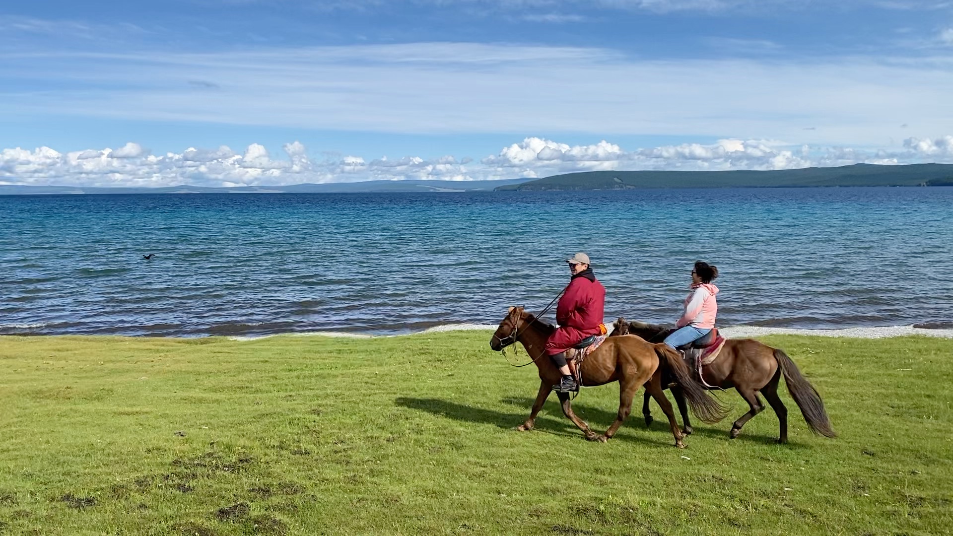 做梦都没想到自己居然可以在蒙古国库苏古尔湖旁边骑马～这风景简直太