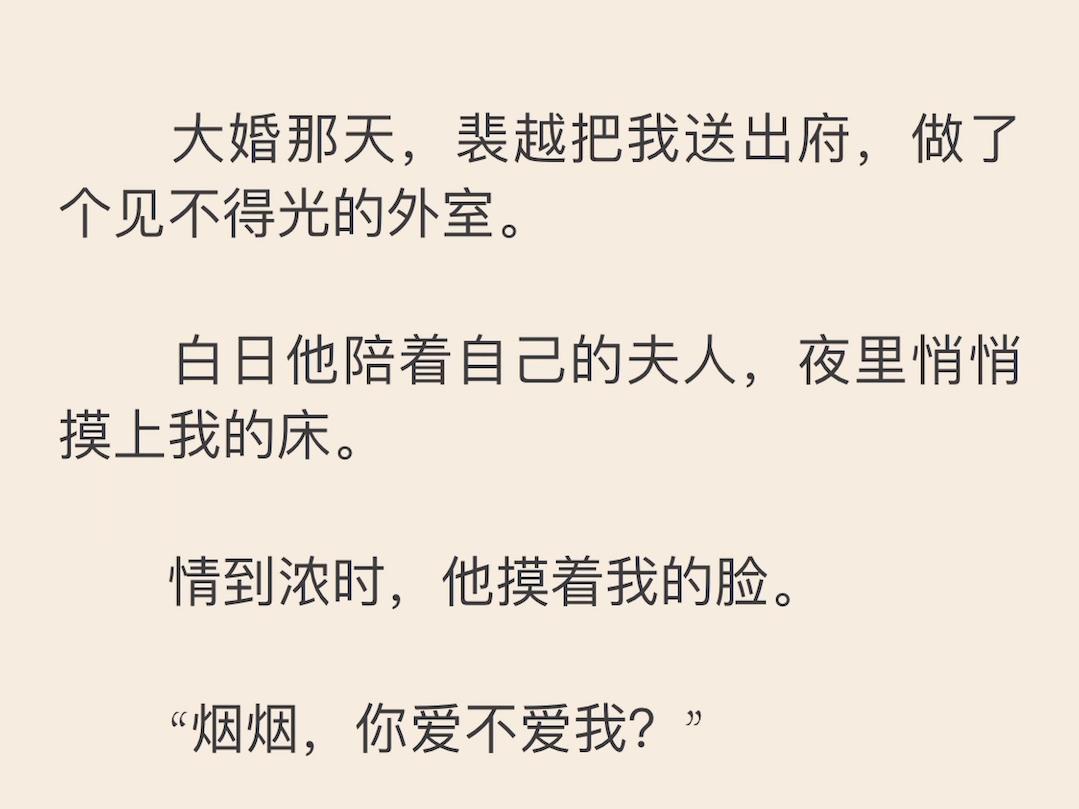 【完】大婚那天,裴越把我送出府,做了个见不得光的外室哔哩哔哩bilibili