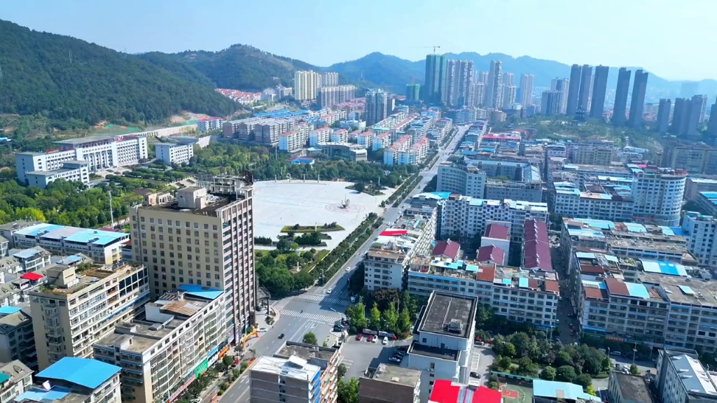 航拍湖南省祁东县建设发展历程