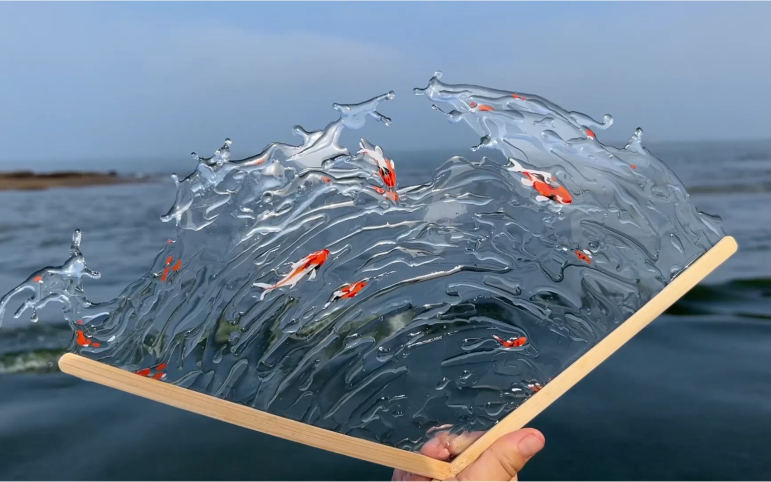 挑战diy锦鲤水扇子