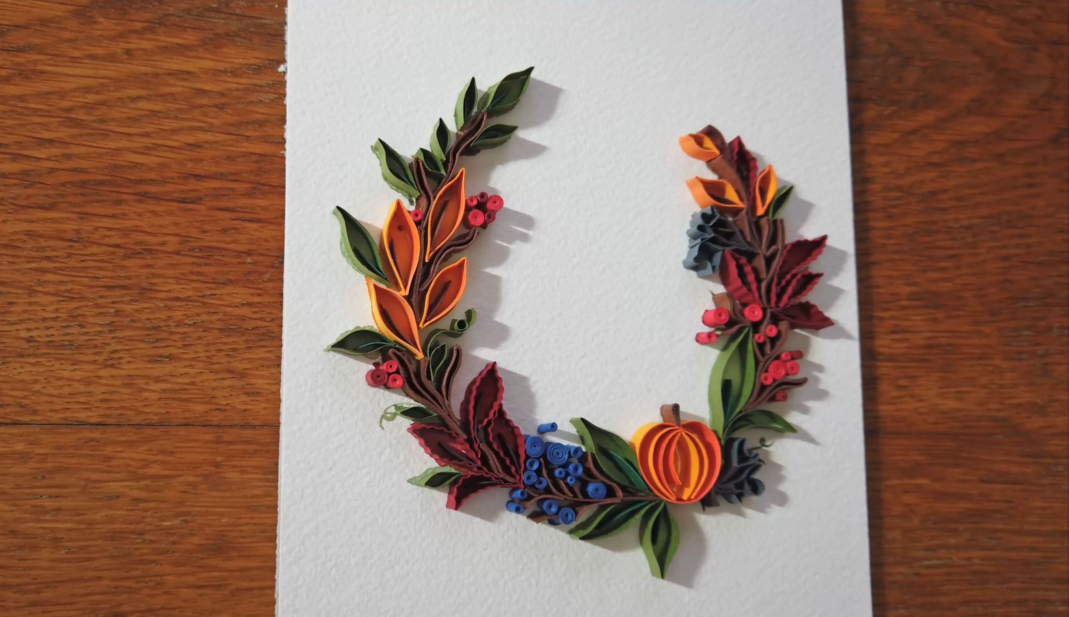 【miriams quilling】秋日风情衍纸花环制作教程ow to make autumn