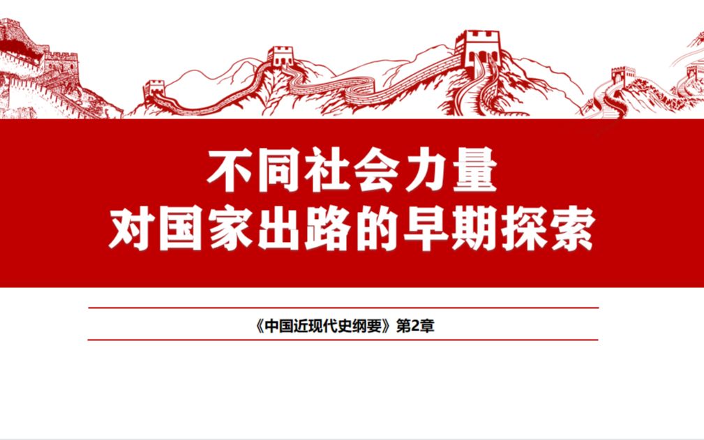 《中国近现代史纲要》02 不同社会力量对国家出路的早期探索哔哩哔哩bilibili