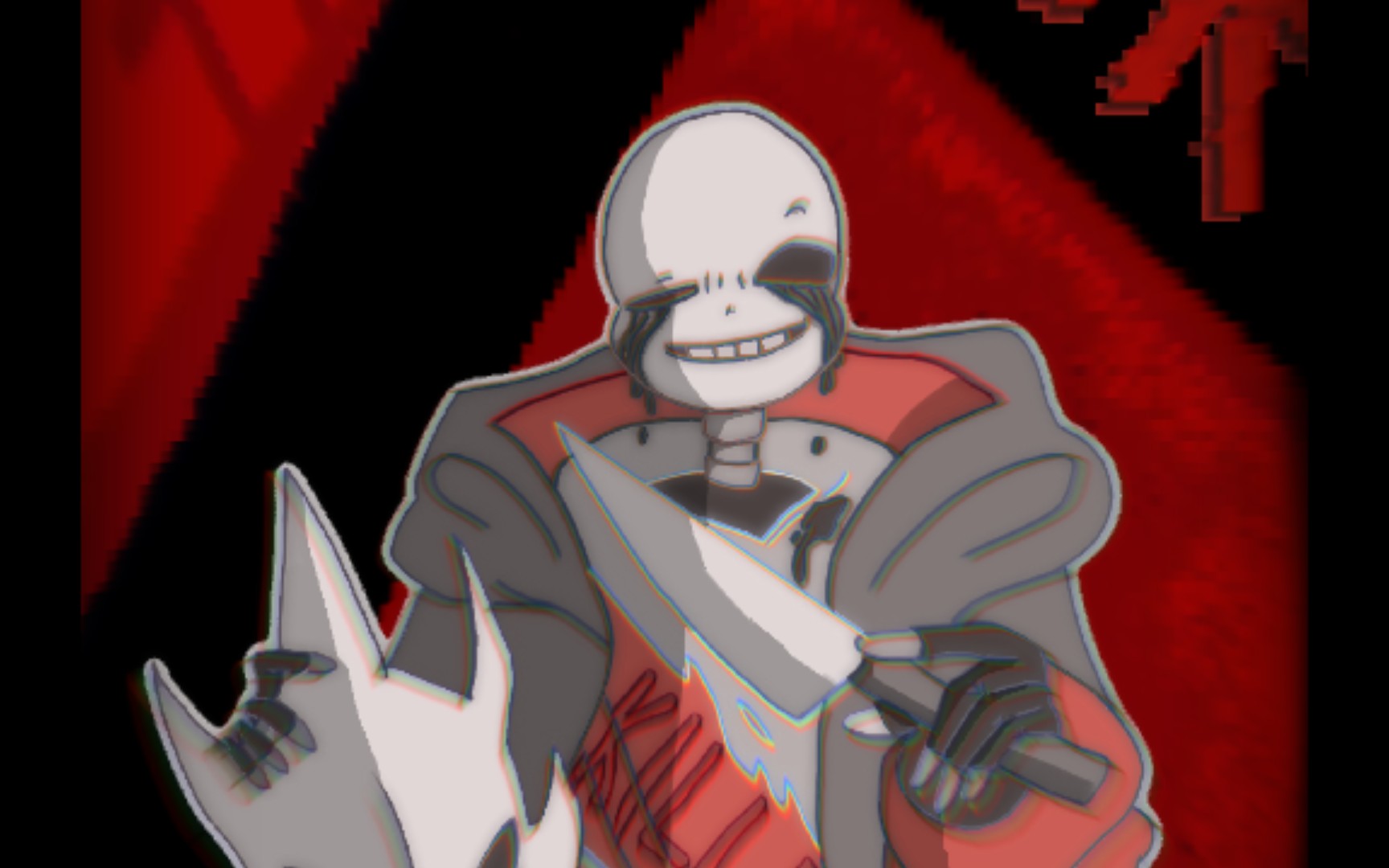 sans][熊猫绘画][指绘]屑滑的15粉福——killer!