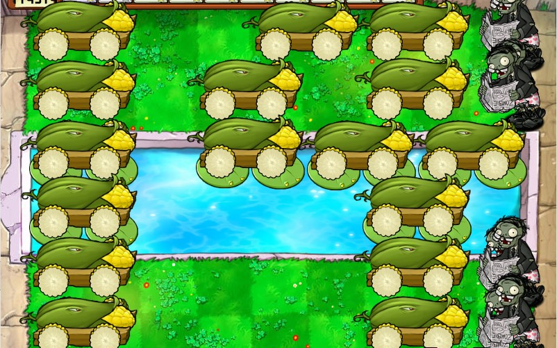 泳池无尽最稳定的阵型只需14门炮up用它打了13波