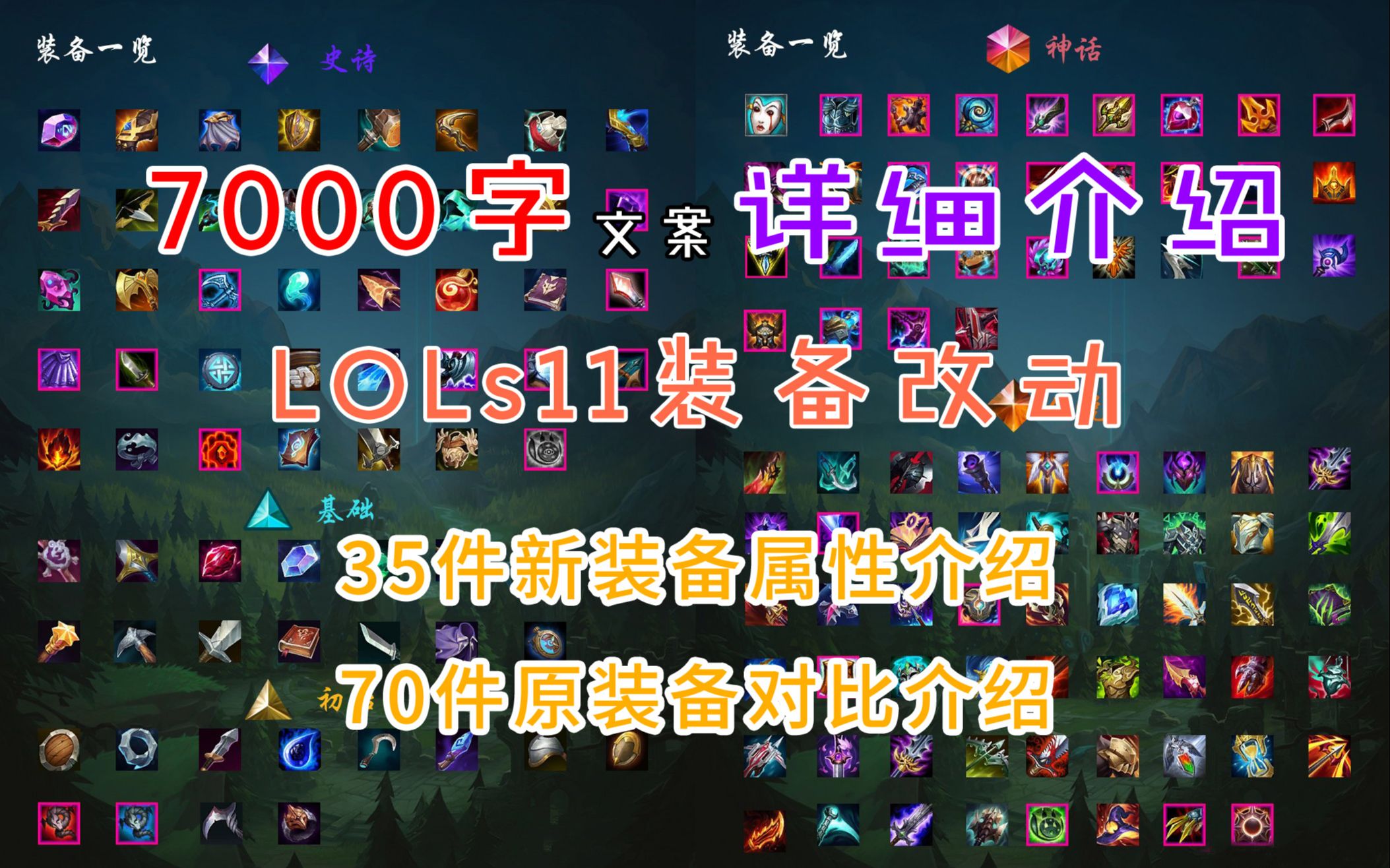 lols11装备改动最全介绍7000字文案详细分析