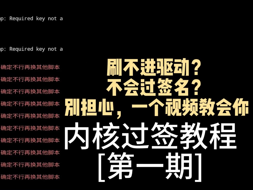 全机型通用内核过签名详细教程第一期(内核签名)哔哩哔哩bilibili