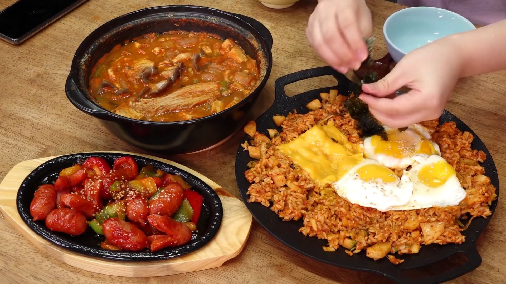 ni】9月10号中字夫妻吃播丨自家煮清麴酱汤cheong guk jang,泡菜炒 