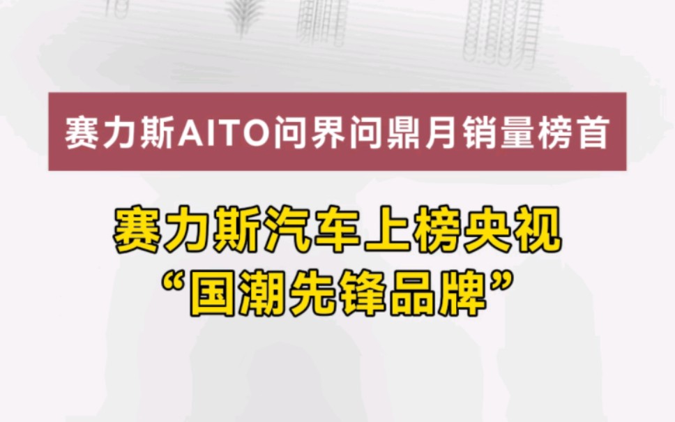 赛力斯汽车问鼎月销量榜首,上榜央视“国潮先锋品牌”哔哩哔哩bilibili