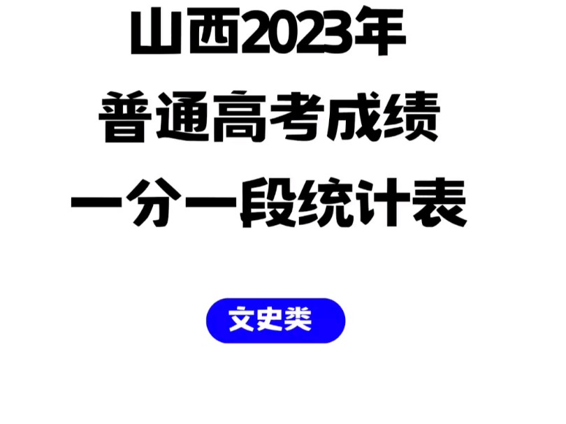 【24高考】山西:2023年普通高考成绩一分一段统计表(文史类)哔哩哔哩bilibili