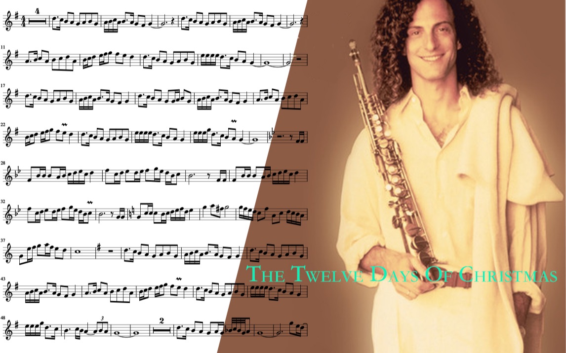 [图]The Twelve Days Of Christmas-Kenny G 萨克斯曲谱