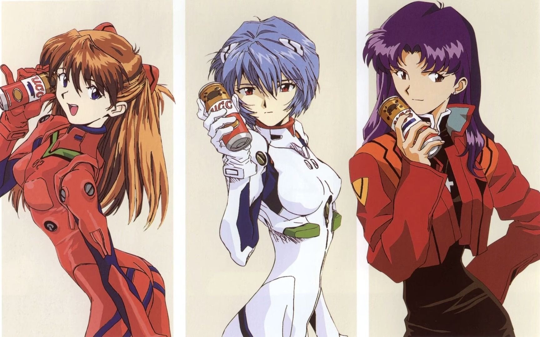 neon genesis evangelion - fly me to the moon (asuka, rei &