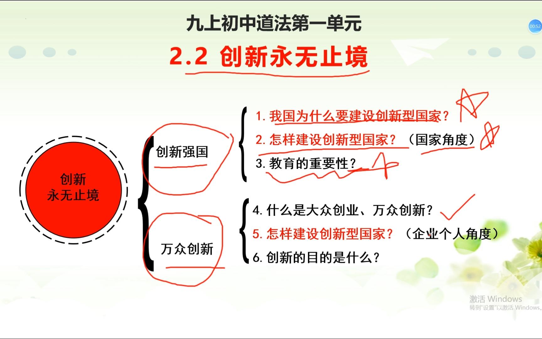 真的讲透了,满满的干货!初中道法九上2.2《创新永无止境》哔哩哔哩bilibili