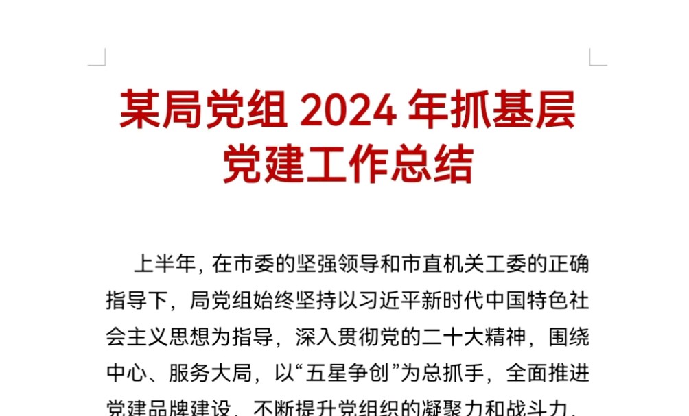 某局党组2024年抓基层党建工作总结哔哩哔哩bilibili