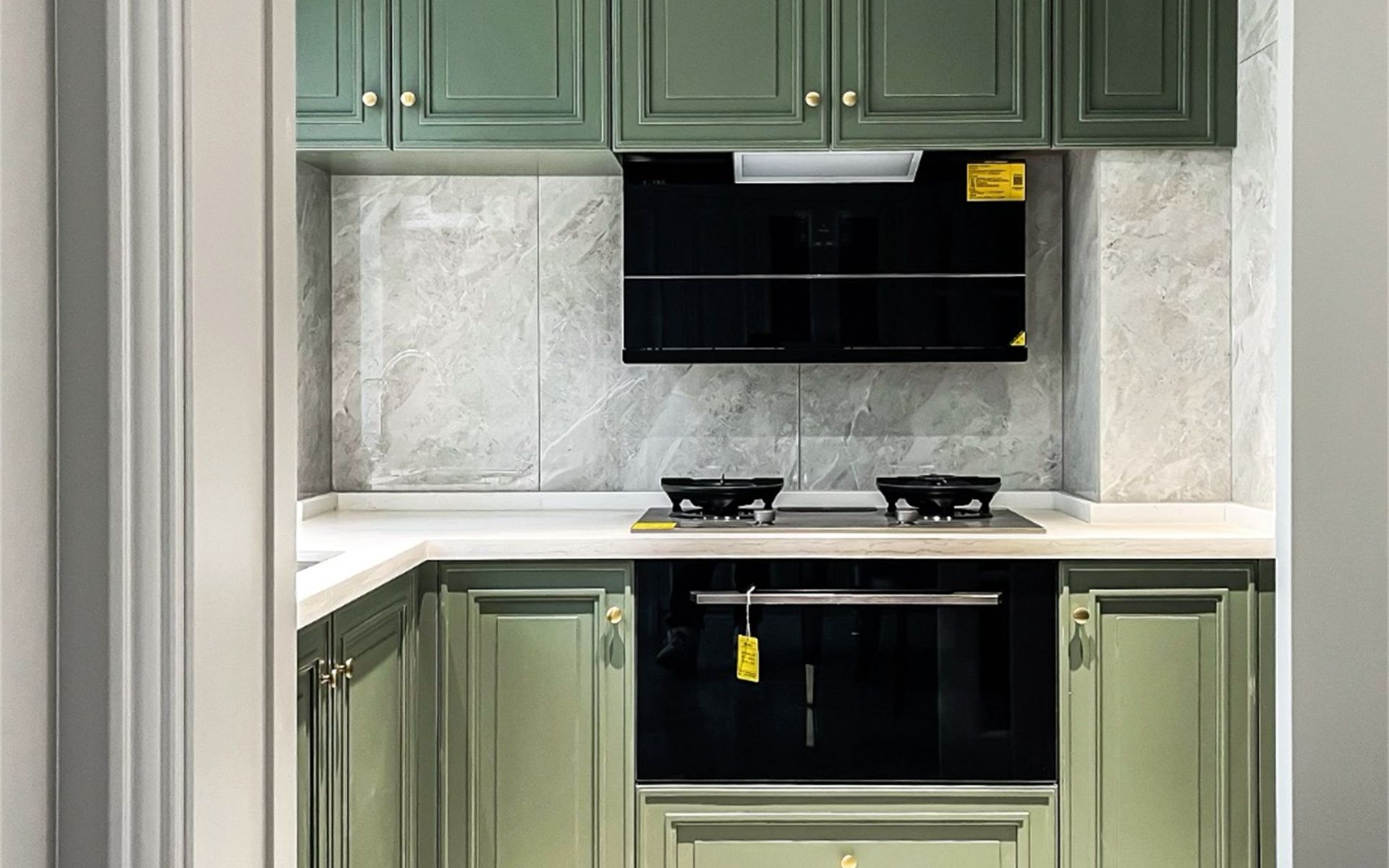 颜值超高的橱柜,豆蔻绿色yyds